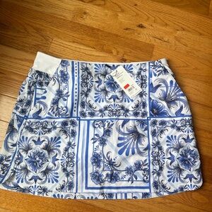 Walter Hagen Blue and White Floral Mini Skort golf size xl boho blue print
